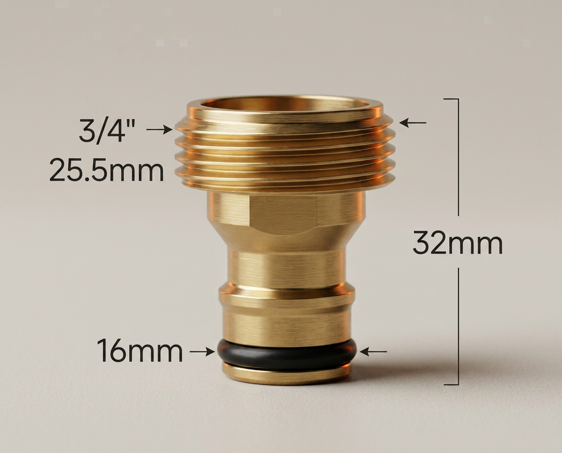 Garden hose connector with a Gardena-style quick coupling